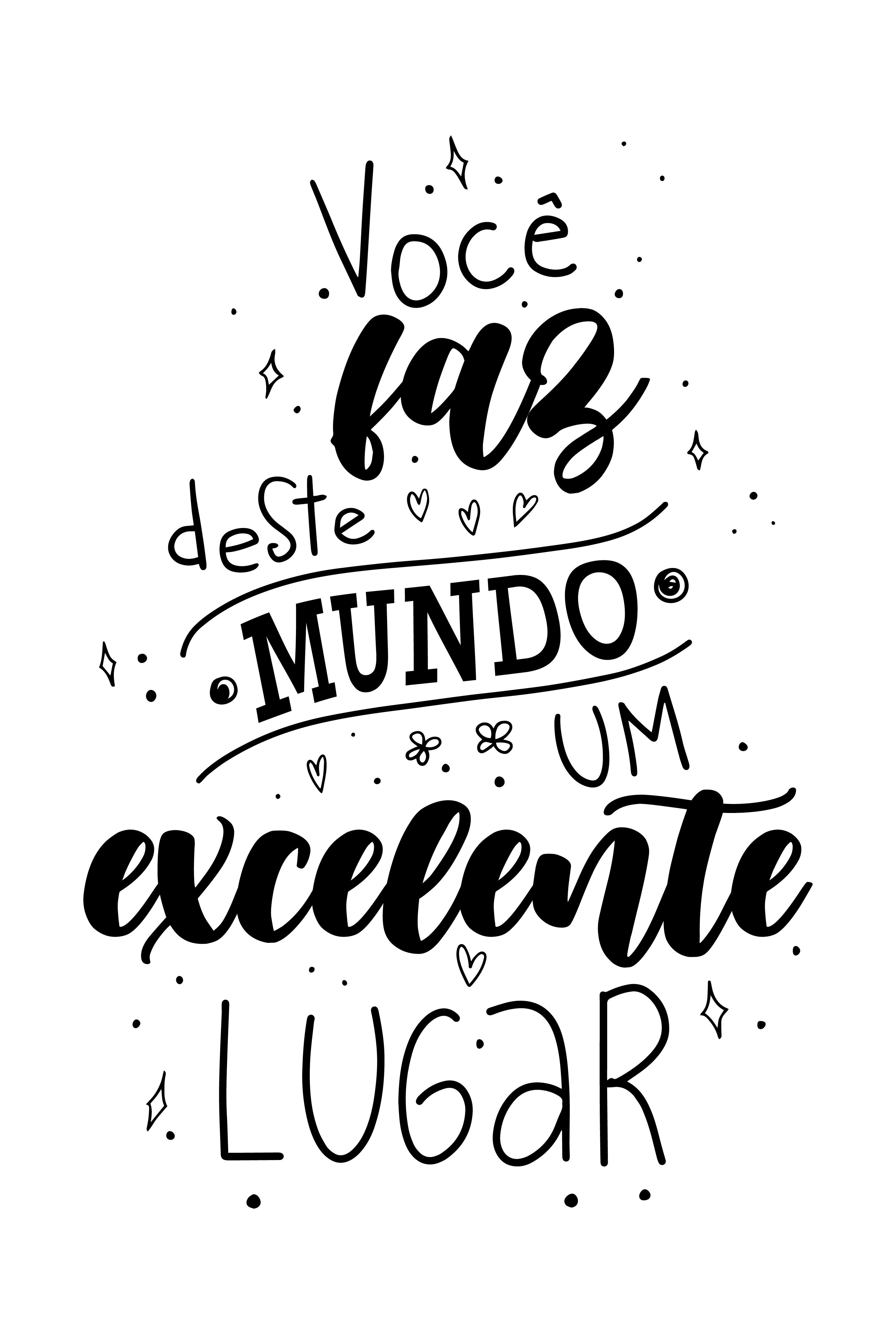 Arte de frase pronta para estampar